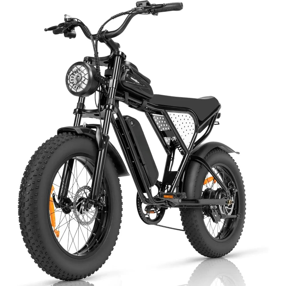 Black electric bike on a white background